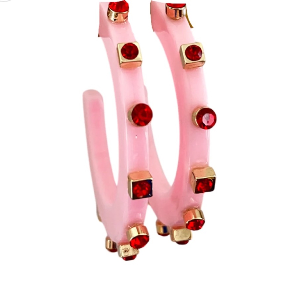 City Girl Jewel Hoop Earrings-Small 🩷💫❤️
